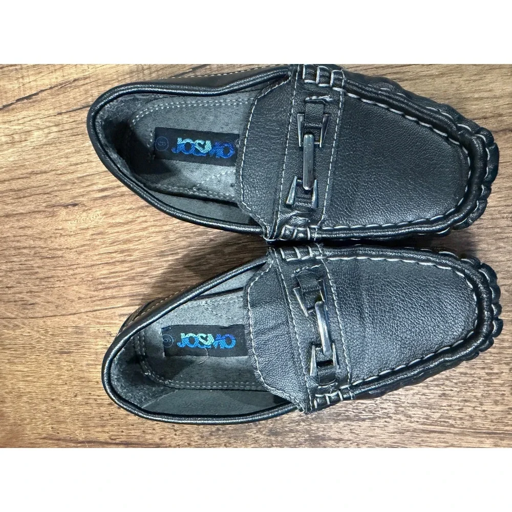 Kids Black Loafer Mocassin‎ Shoes Size 9 Slip On Casual Dress Josmo